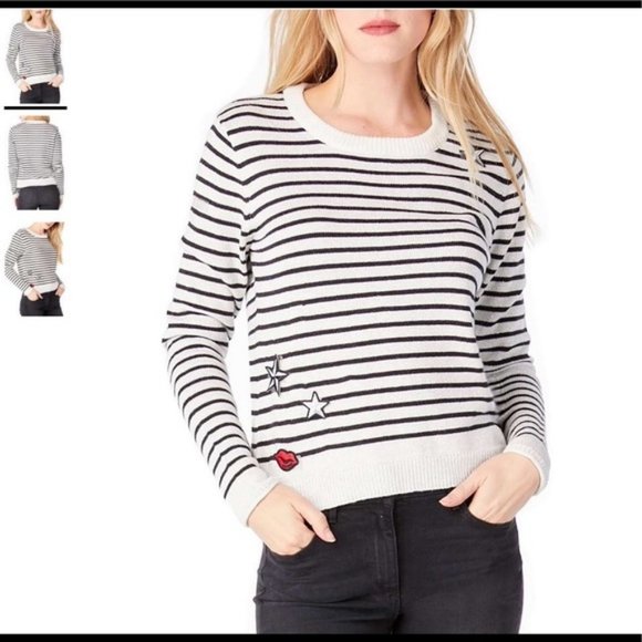 Michael Stars Stripe Patch Sweater - Picture 1 of 6